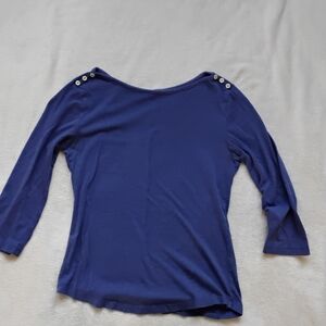 GAP Women's Purple Blouse with Shoulder Buttons